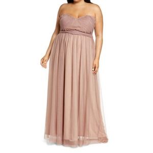 Birdy Grey Christina Convertible Tulle Formal Dress Curve Plus 3XL Sandy Taupe